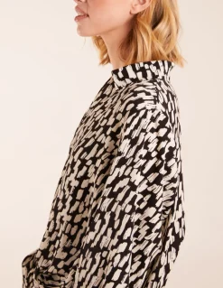 High Low Hem Tie Knot Blouse