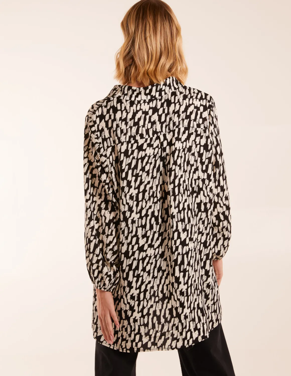 High Low Hem Tie Knot Blouse