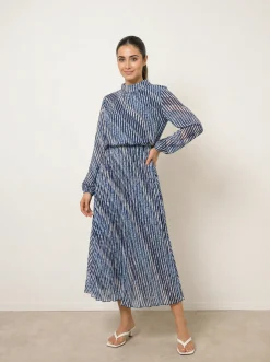High Neck Bubble Print Dress
