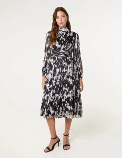 High Neck Midi Dress