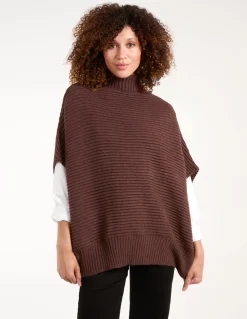 High Neck Oversized Ribbed Tabard Jumper