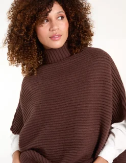 High Neck Oversized Ribbed Tabard Jumper