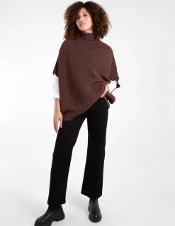 High Neck Oversized Ribbed Tabard Jumper