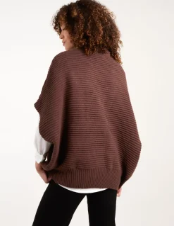 High Neck Oversized Ribbed Tabard Jumper