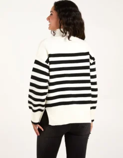 High Neck Striped Jumper