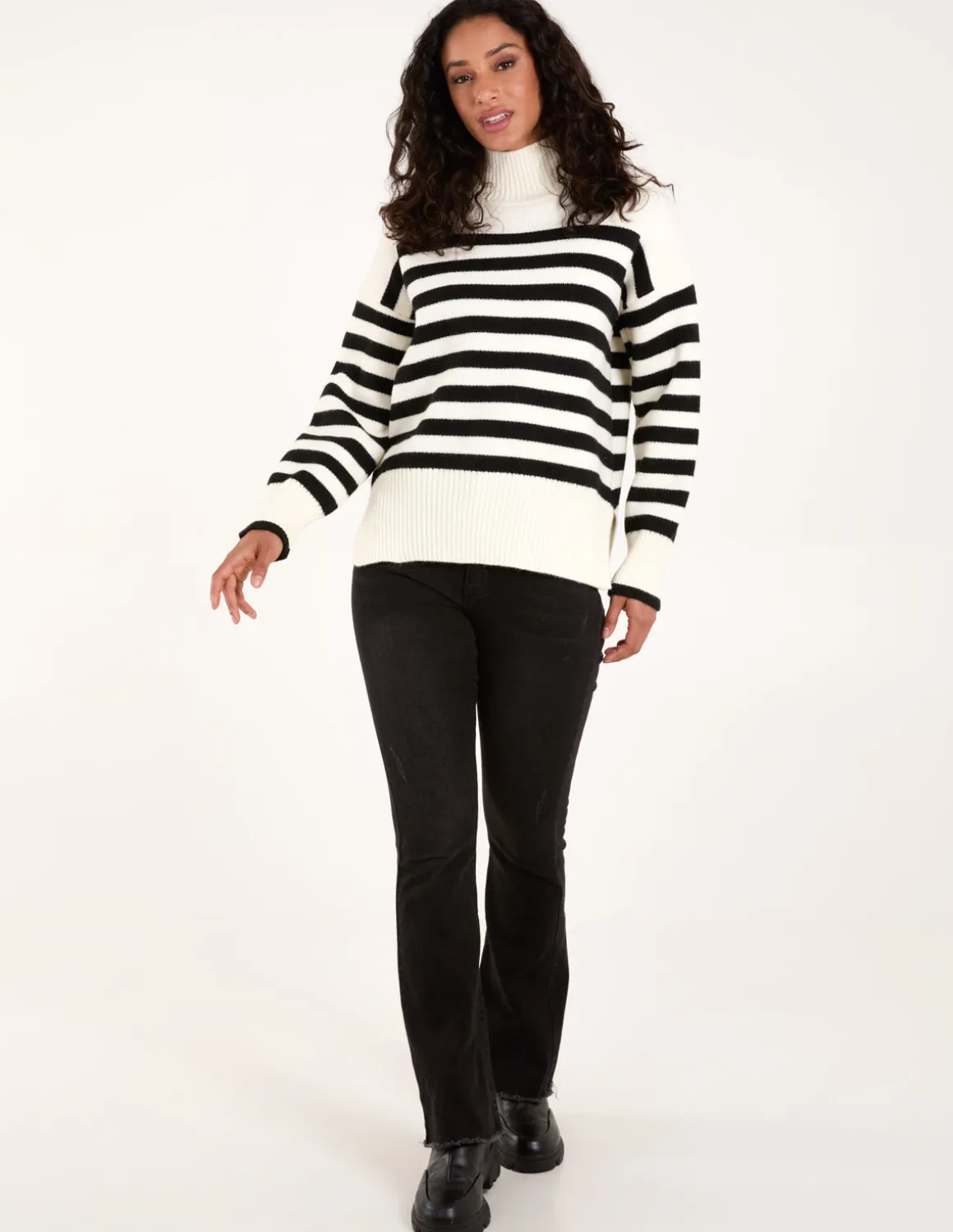 High Neck Striped Jumper