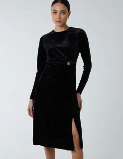 High Neck With Keyhole Detail & Long Sleeve Dress
