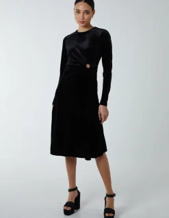 High Neck With Keyhole Detail & Long Sleeve Dress