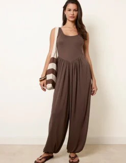 Jersey Balloon Leg Jumpsuit With Pockets
