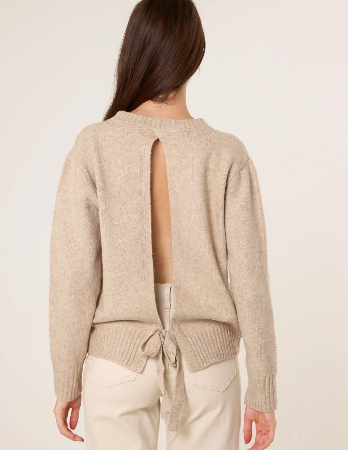 Jumper With Open Back Bow Tie