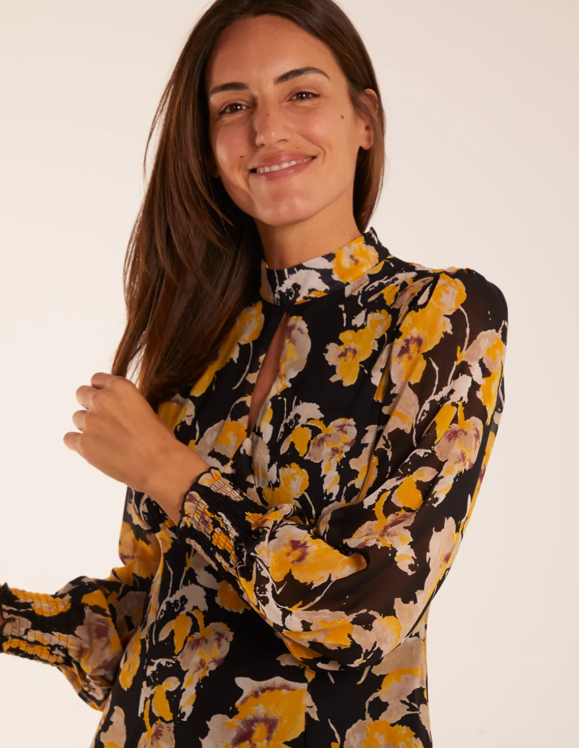 Keyhole High Neck Dress