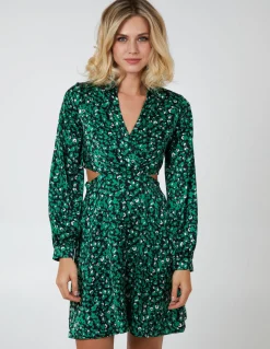 Keyhole Wrap Bust Shirt Dress