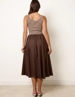 Knitted 2 In 1 Stripe Dress