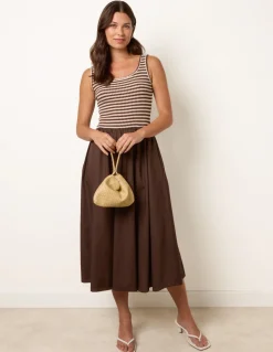 Knitted 2 In 1 Stripe Dress