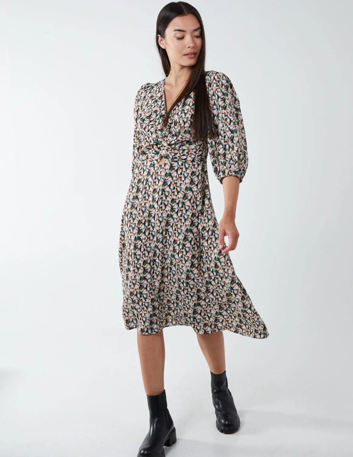 Knot Front Keyhole Dress