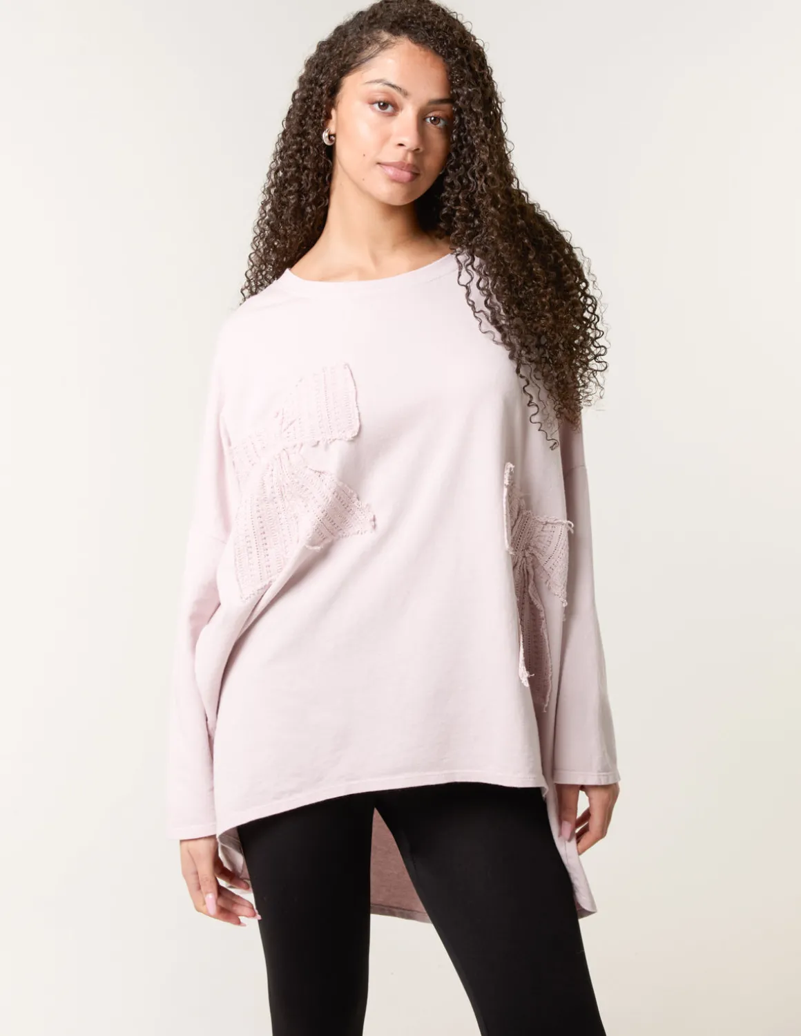 Lace Bow Sweat Top