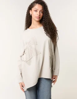 Lace Bow Sweat Top