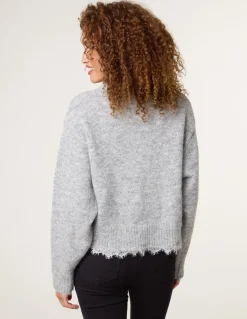 Lace Detailed Crew Neck Jumper