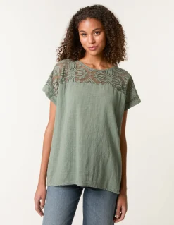 Lace Pattern Cotton Top