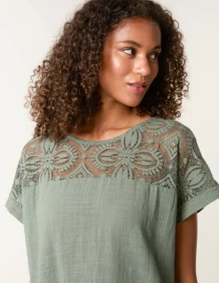 Lace Pattern Cotton Top