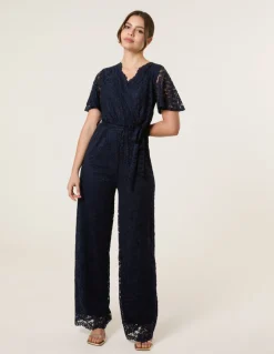 Lace Wrap Over Jumpsuit