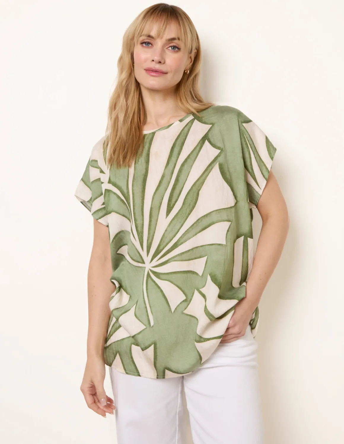Large Floral Round Neck Top