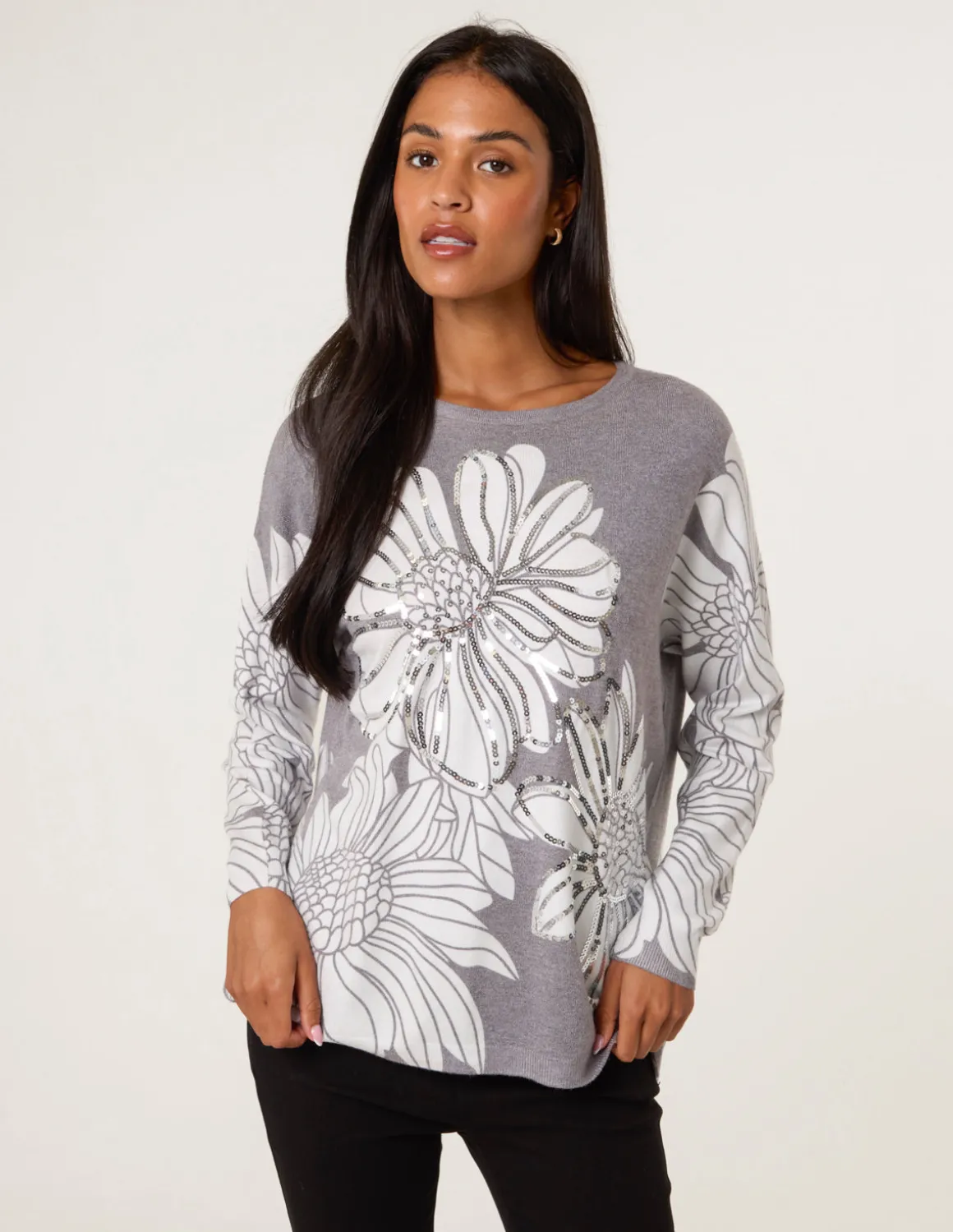 Large Sequin Flower Jumper