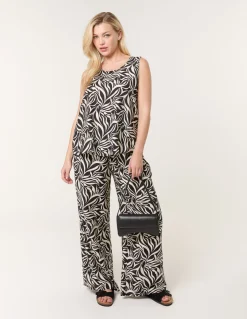 Leaf Print Vest and Trouser Set