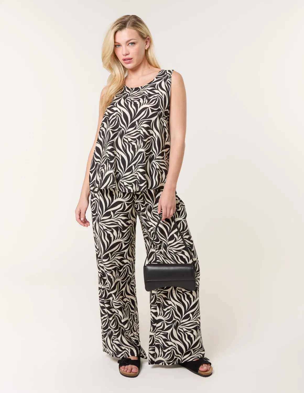 Leaf Print Vest and Trouser Set