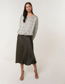 Leopard Print Elasticated Hem Blouse