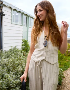 Linen Pinstripe Waistcoat