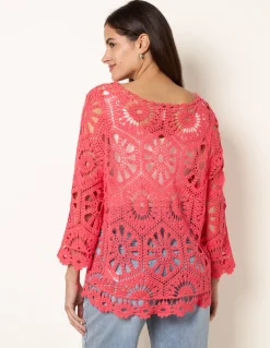 Long-Sleeved Crochet Cardigan