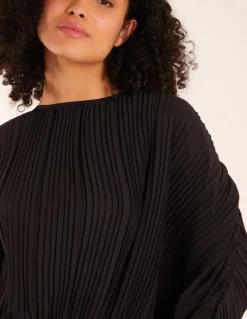 Long Sleeve Pleated Top