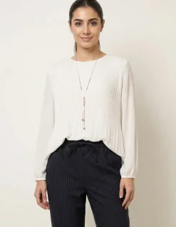 Long Sleeve Pleated Top