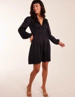 Long Sleeve V Neck Mini Dress