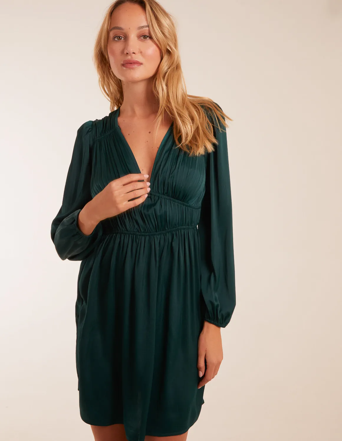 Long Sleeve V-Neck Mini Dress
