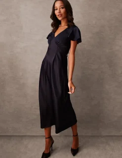 Luxe Angel Sleeve Midi Dress