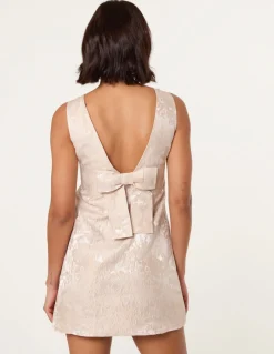 Luxe Jacquard Bow Back Dress