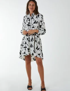 Mandarin Collar High Low Mini Dress