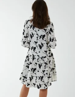 Mandarin Collar High Low Mini Dress