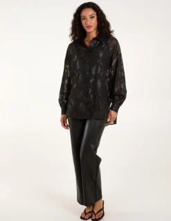 Mesh Metallic Detailed Shirt