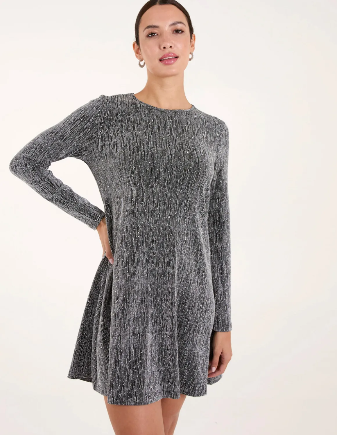 Metallic Diamante Swing Dress