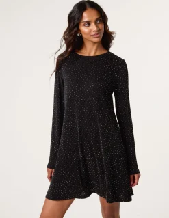 Metallic Diamante Swing Dress