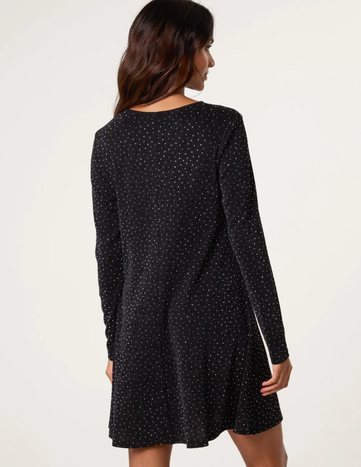 Metallic Diamante Swing Dress