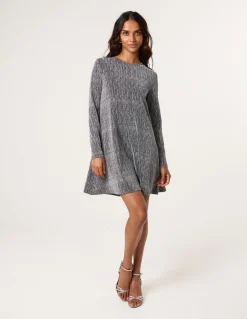 Metallic Diamante Swing Dress