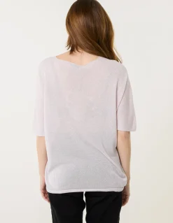 Metallic Fine Gauge Lightweight Knit Top
