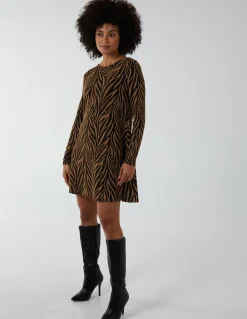 Metallic Swing Mini Dress