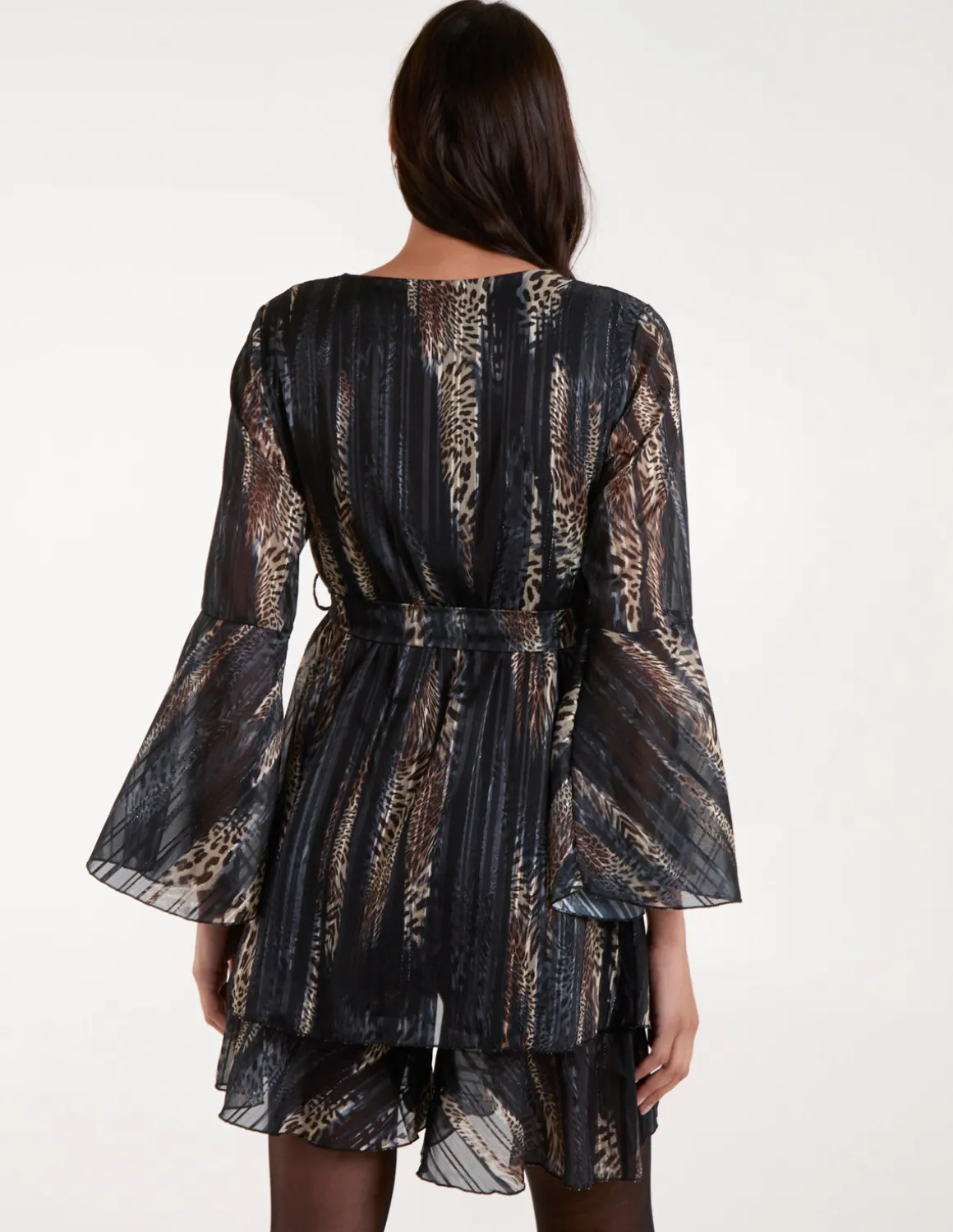 Metallic Wrap Over Dress