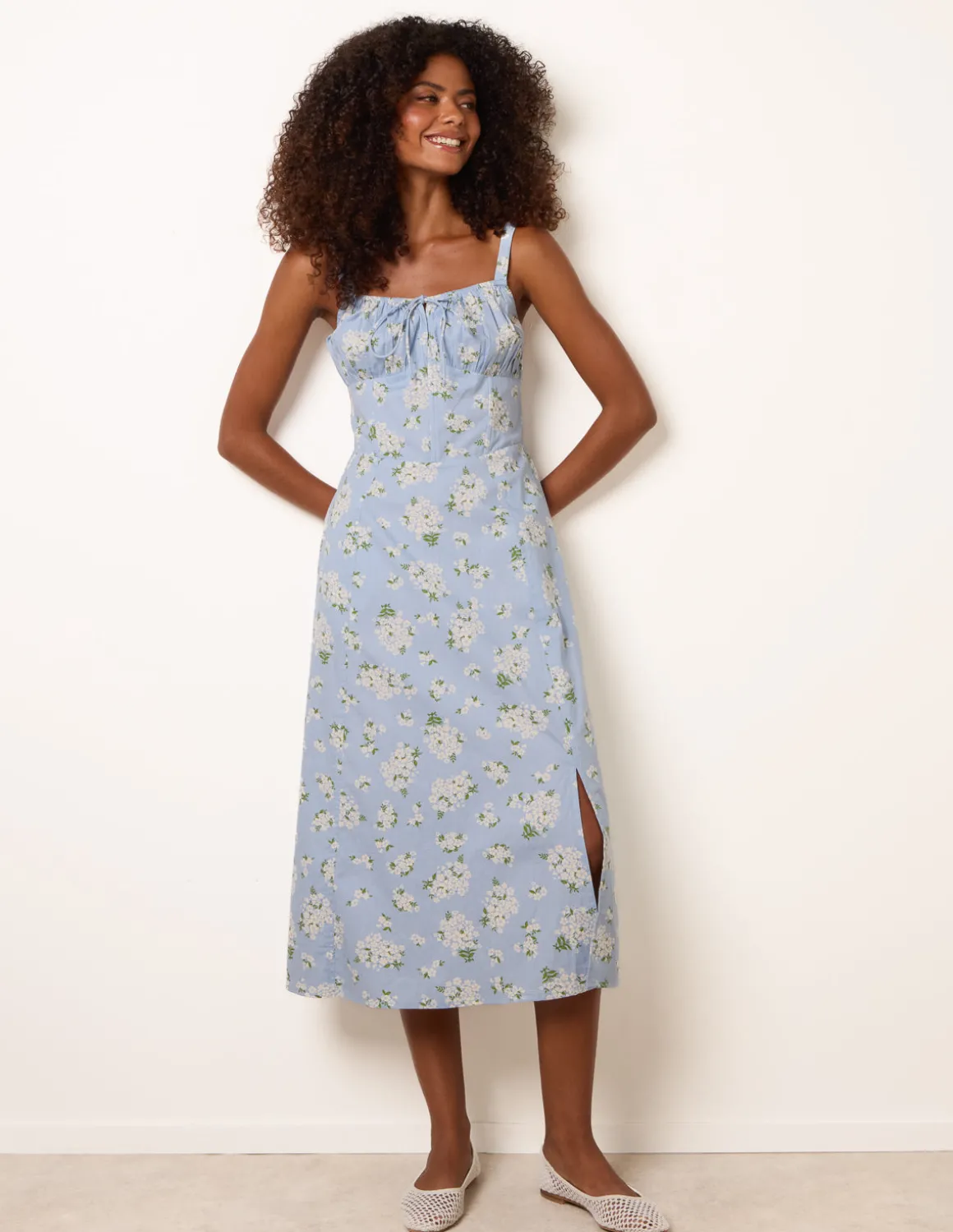 Midi Milkmaid Floral Dress