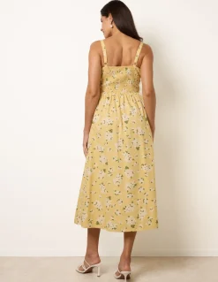 Midi Milkmaid Floral Dress